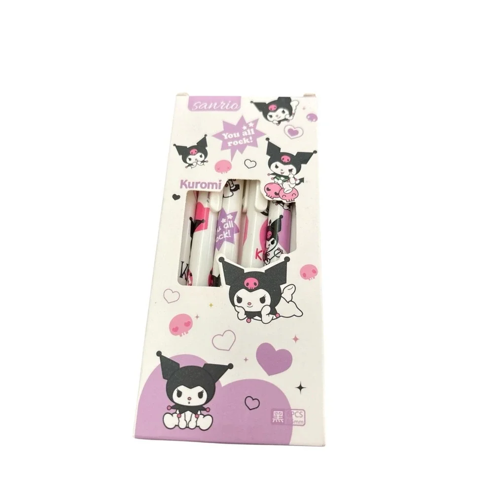 Sanrio Kuromi Retractable Gel Pen Set 12pc 0.5mm Black Ink Purple Pink CC-172303